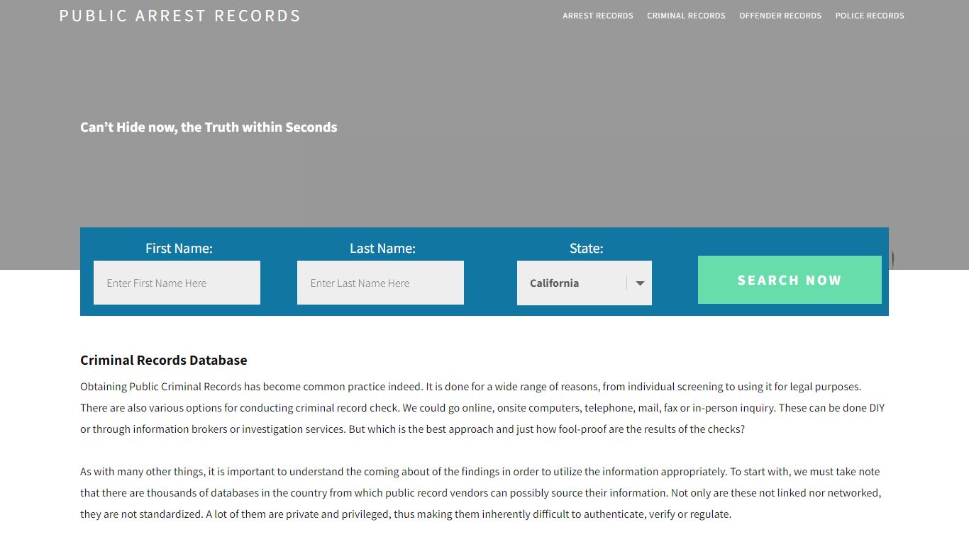 Criminal Records Database